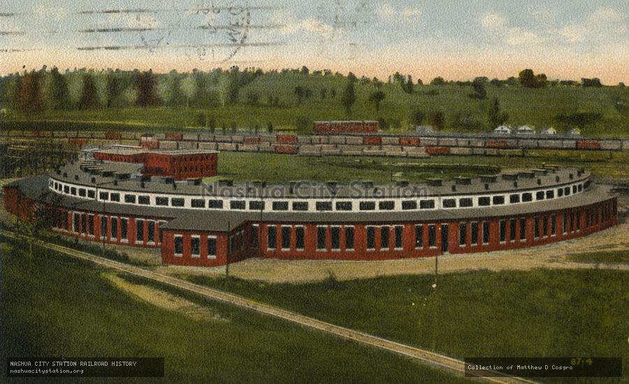 Postcard: The New Boston & Maine Roundhouse, Mechanicville, New York